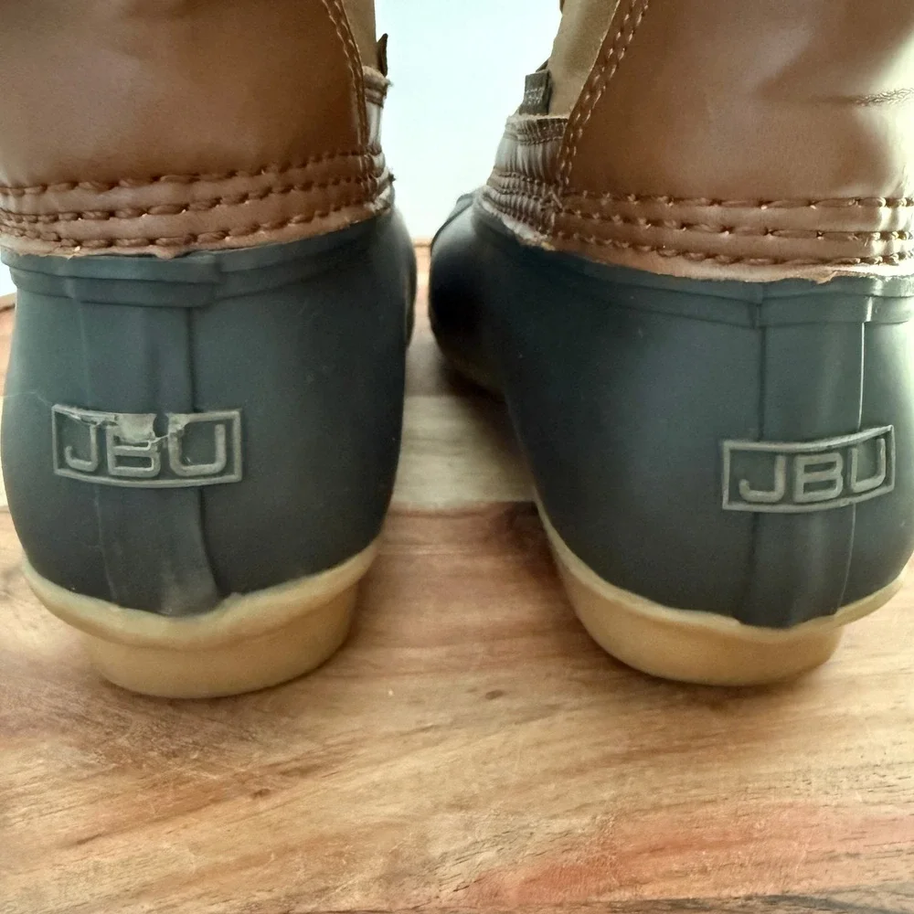 JBU Calgary Weather Ready Faux Fur Lined Duck Boots‎ Women's Sz 7 Tan Black Snow